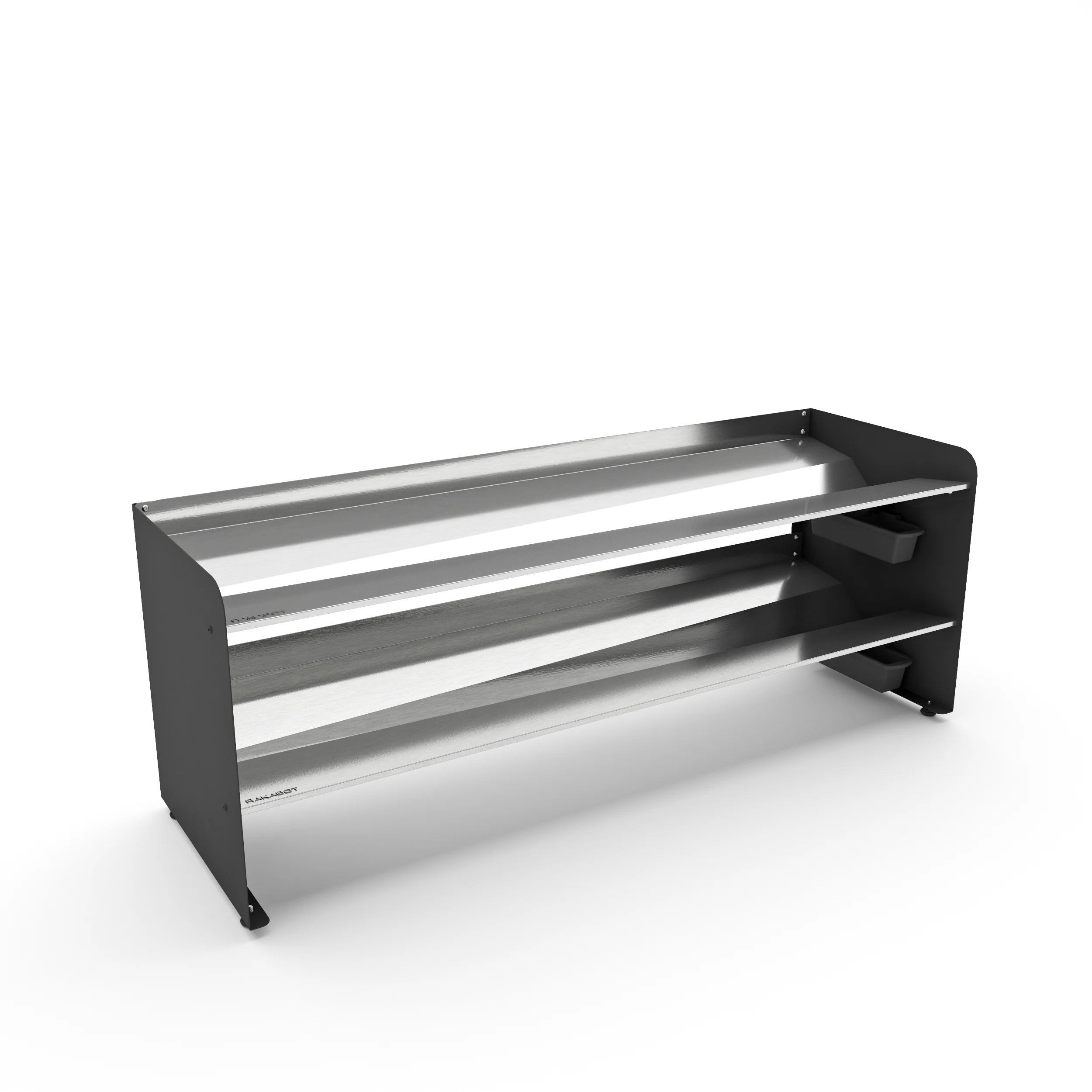 Commercial Boot Rack 47" wide - Rustproof Channeling Water Into Containers 2 to 8 Shelves Rakabot Titan - Image 11