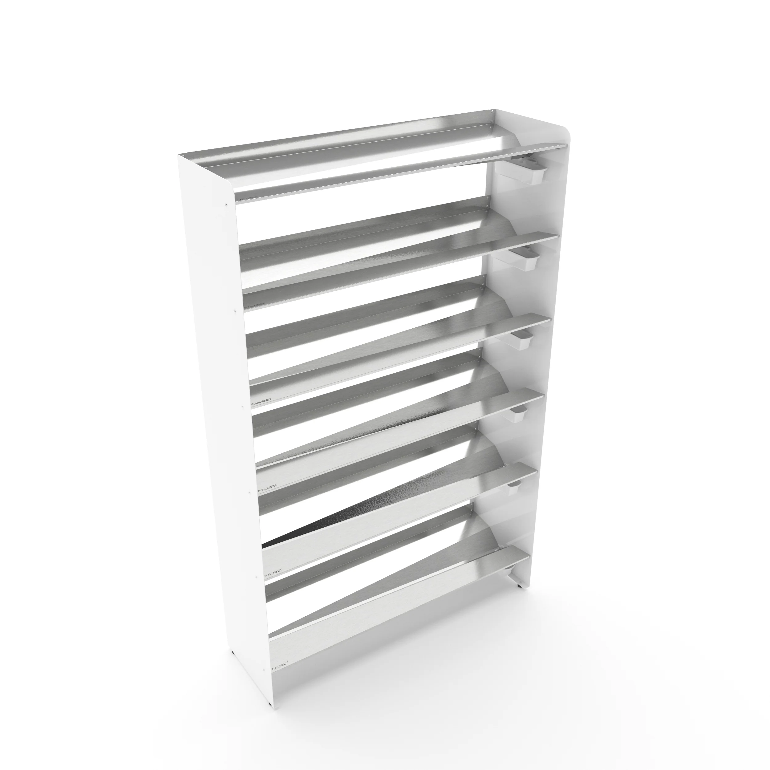 Commercial Boot Rack 47" wide - Rustproof Channeling Water Into Containers 2 to 8 Shelves Rakabot Titan - Image 45