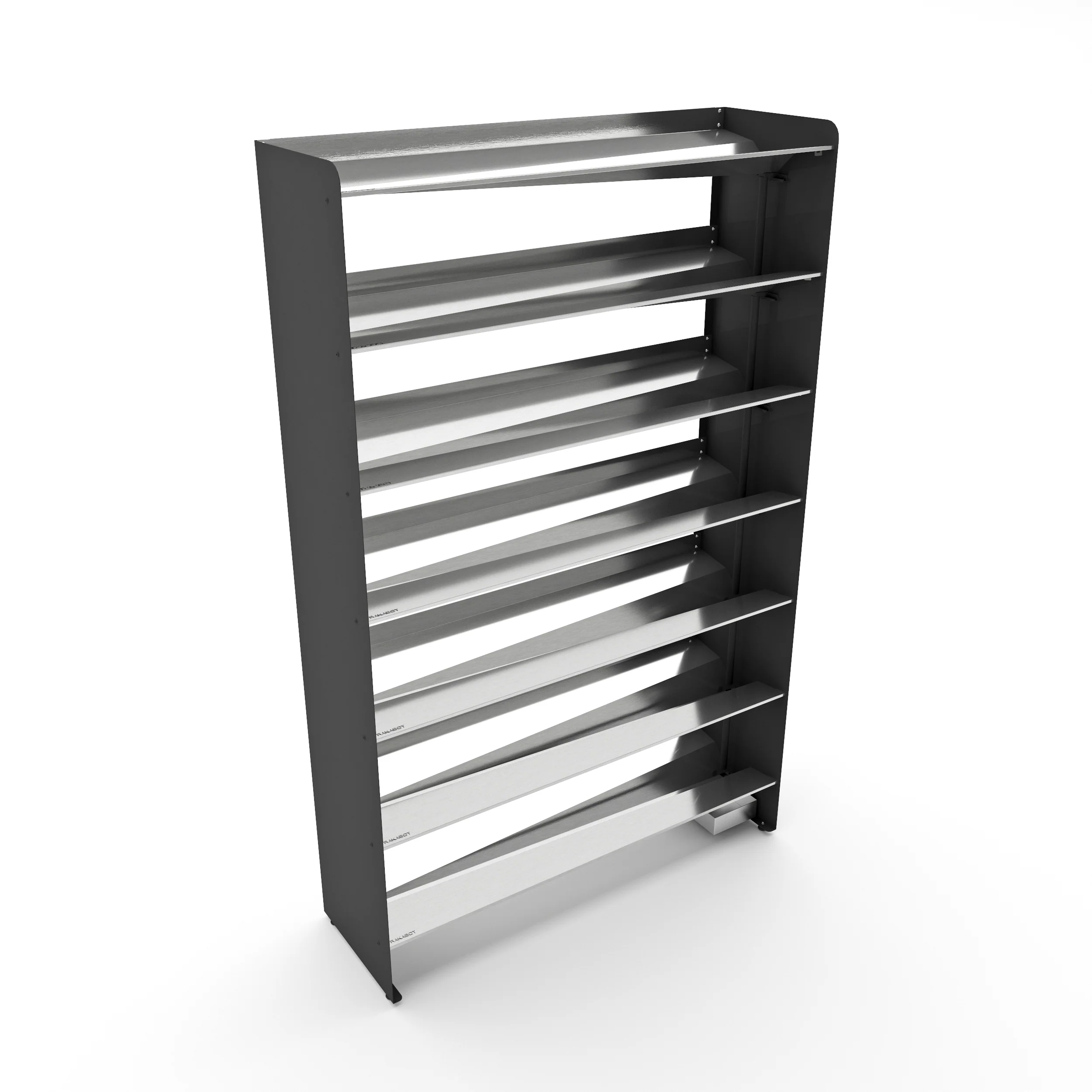 Commercial Boot Rack 47" wide - Rustproof Channeling Water Into Containers 2 to 8 Shelves Rakabot Titan - Image 58