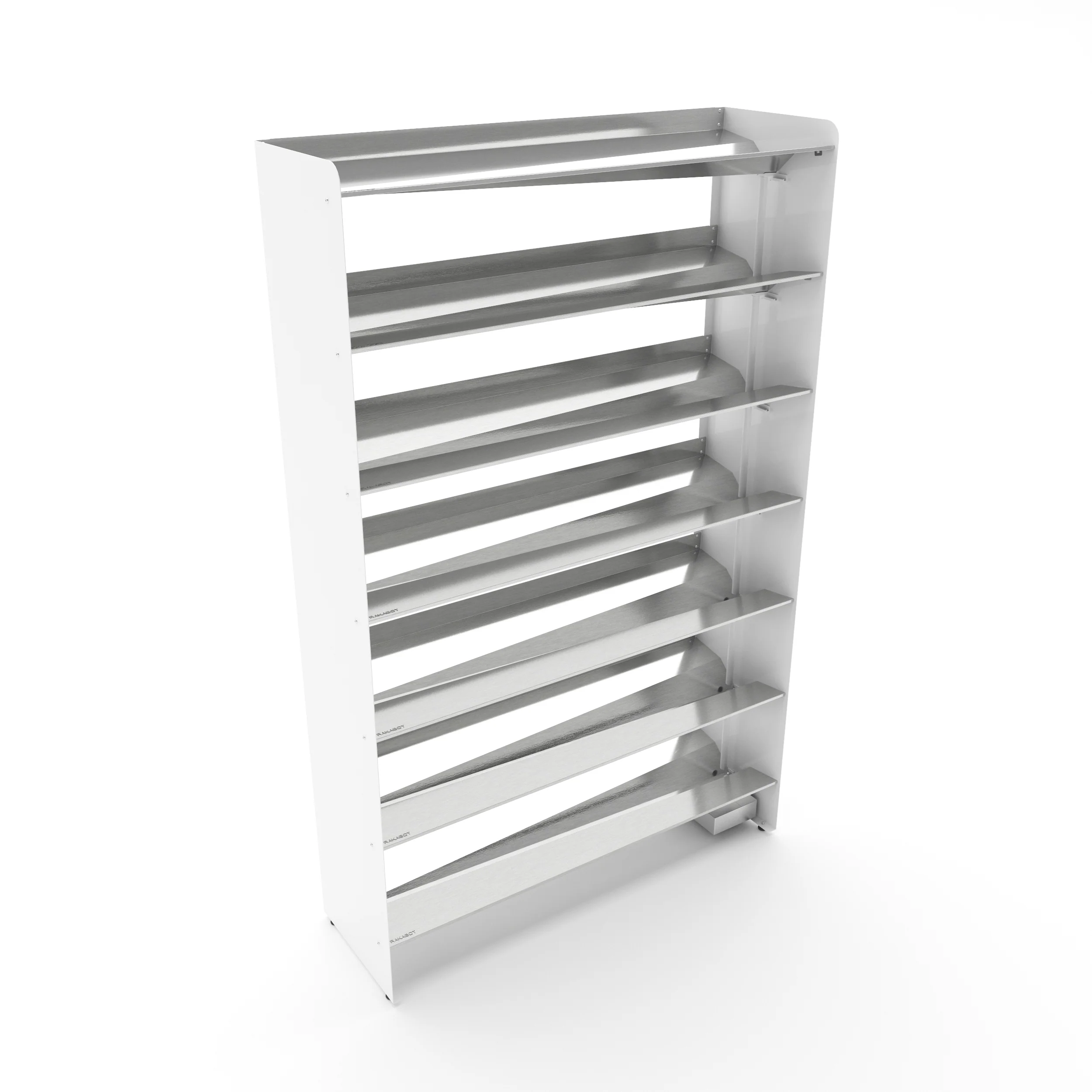 Commercial Boot Rack 47" wide - Rustproof Channeling Water Into Containers 2 to 8 Shelves Rakabot Titan - Image 60