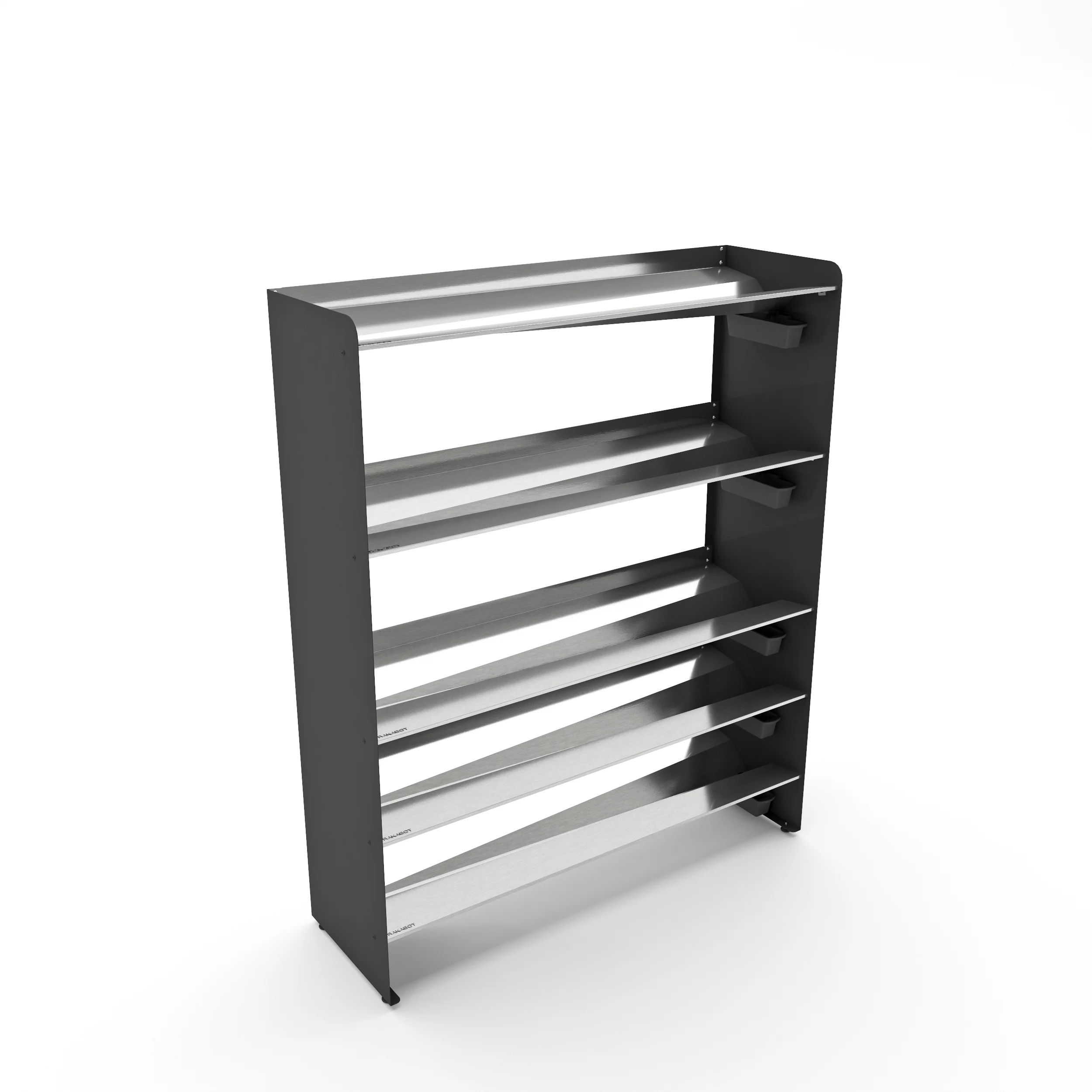 Commercial Boot Rack 47" wide - Rustproof Channeling Water Into Containers 2 to 8 Shelves Rakabot Titan - Image 8