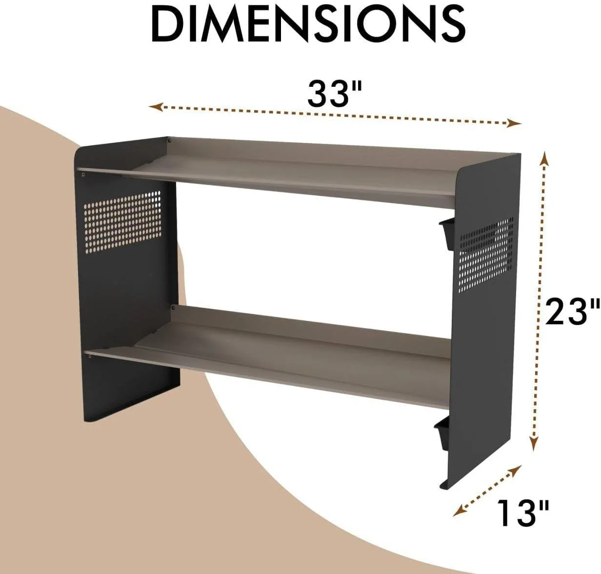 Chic Winter Metal Boot Rack 33" wide - Rustproof Channeling Water Into Containers - 2 tier / 7 pairs Rakabot Signature - Image 7