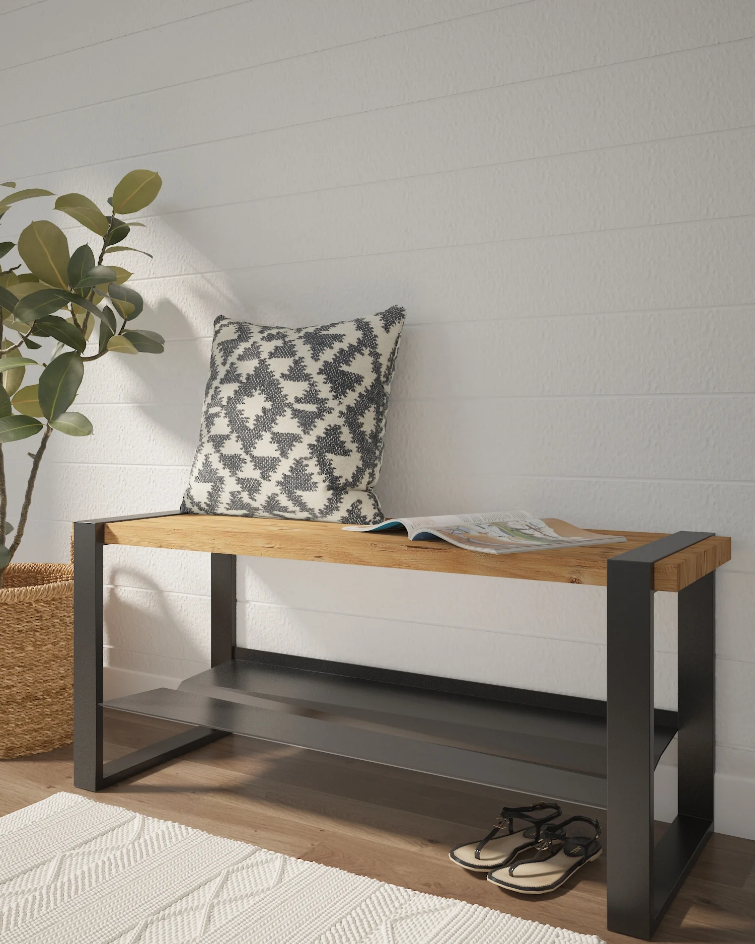 Sturdy & Strong Entrance Bench Channeling Water Into Containers - strong enough for 400+ pounds- Rakabot Moderno - Image 7