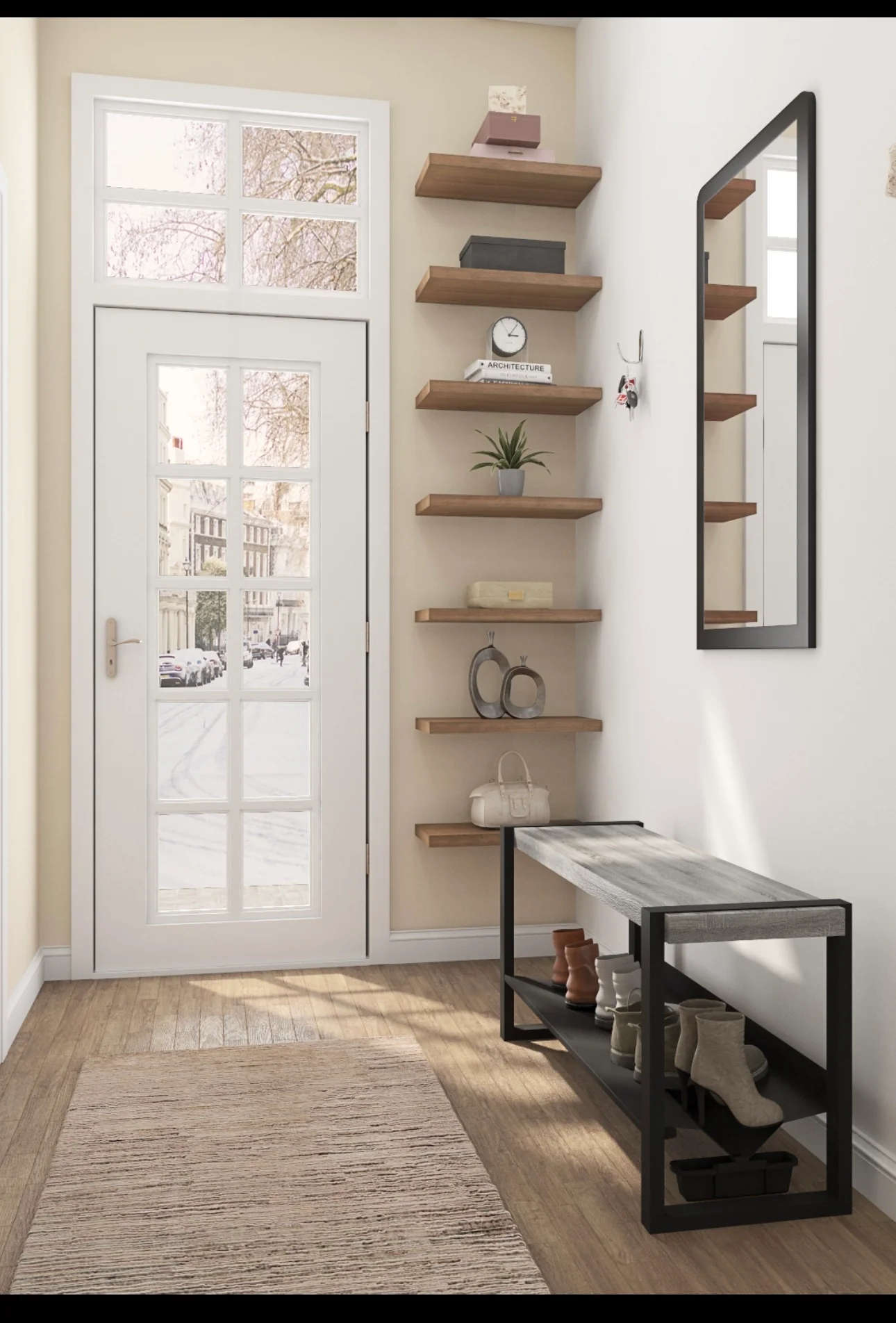 Sturdy & Strong Entrance Bench Channeling Water Into Containers - strong enough for 400+ pounds- Rakabot Moderno - Image 8