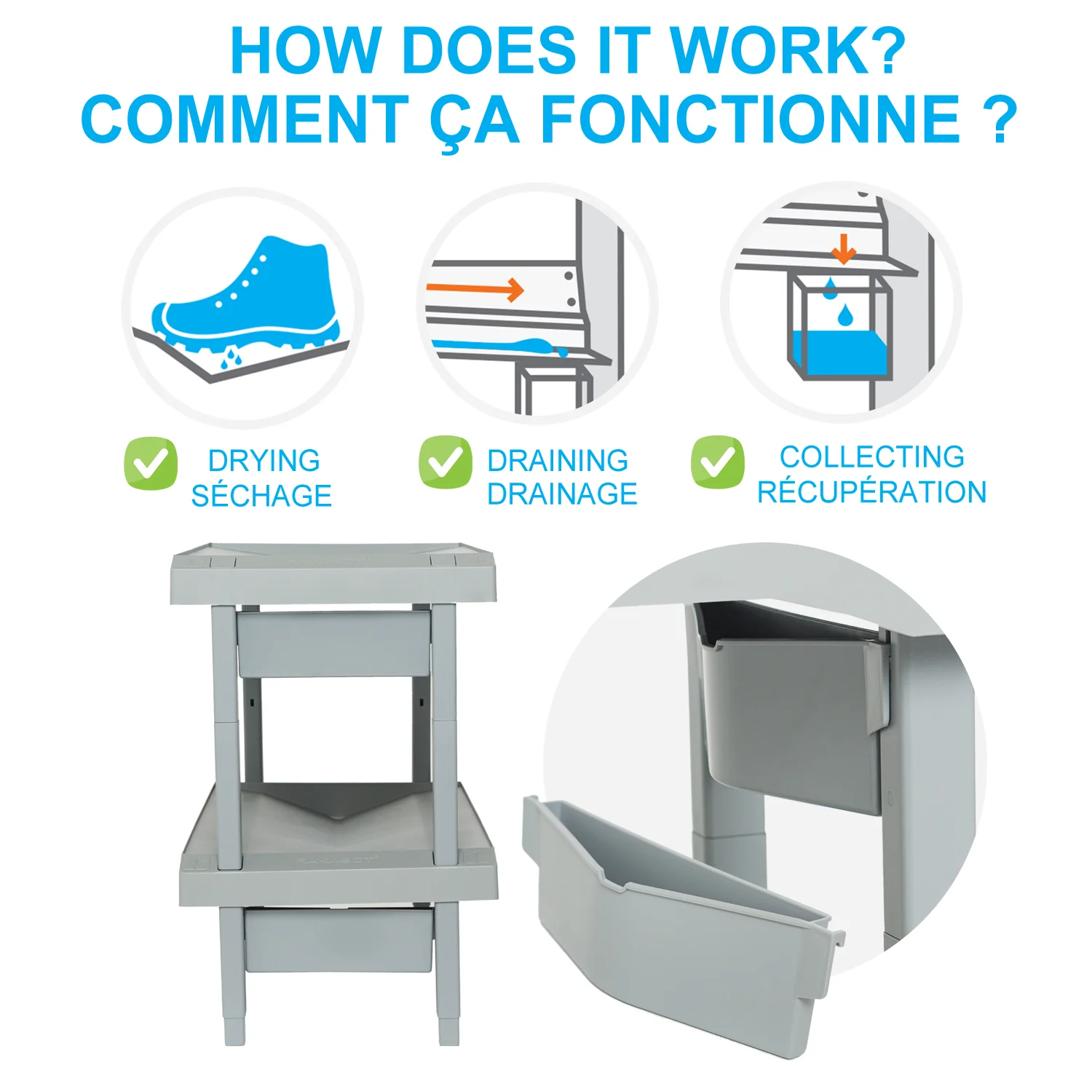 Best Winter Plastico Boot Rack Channeling Water Into Containers - Practical & Stackable - Rakabot - Image 4